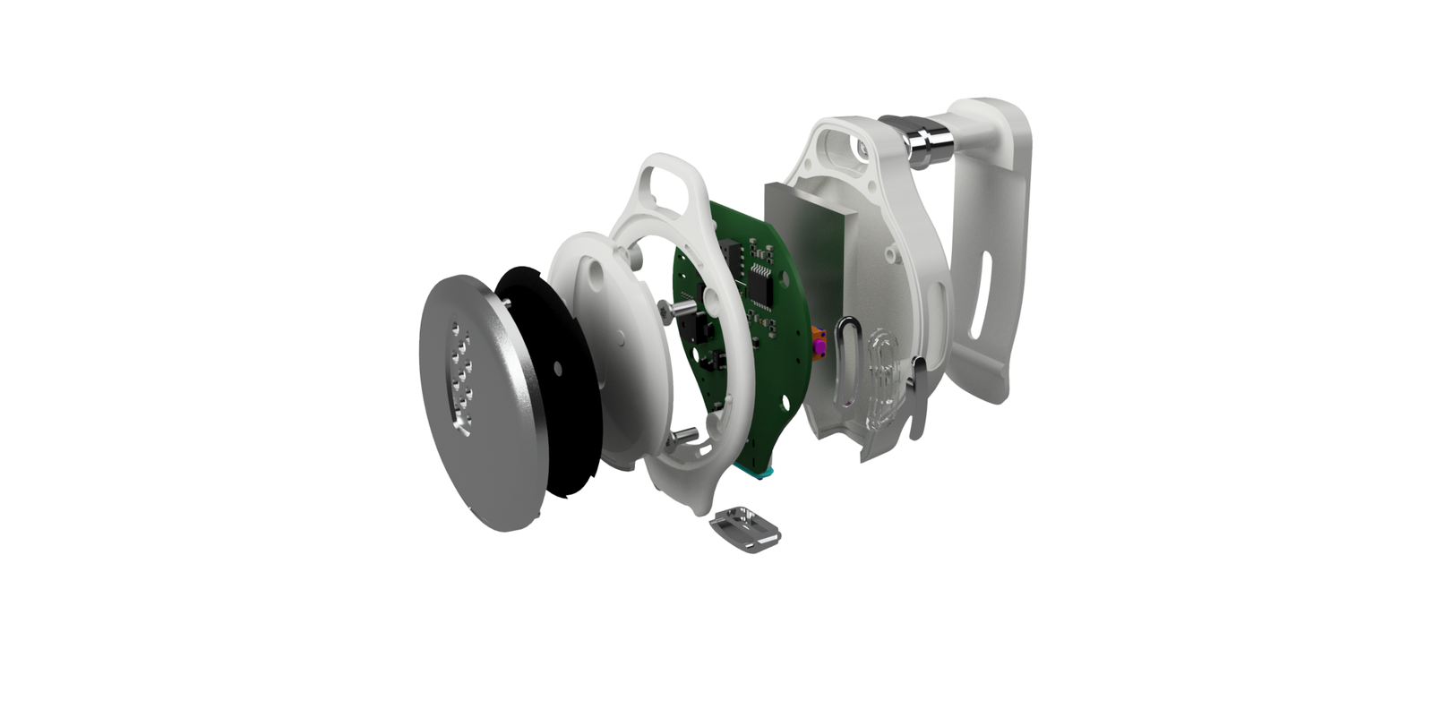 Exploded view of an enclosure assembly